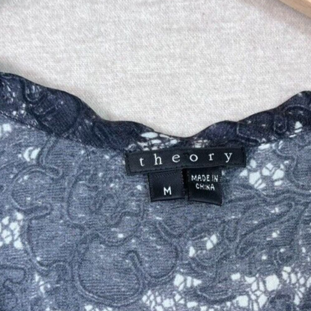 Theory Womens Mayra Lace Print Tank Top Size M 100% Silk Grunge Dark Fairy Goth - Picture 3 of 8